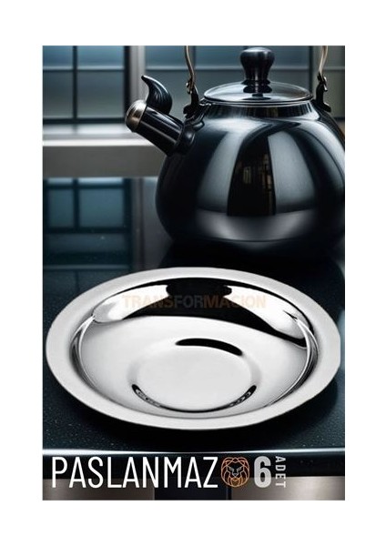 Engithalat Veneta 6 Adet Metal Çay Tabağı Seti