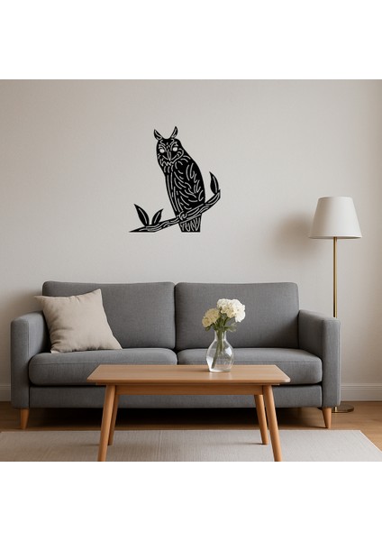 Minimalist Baykuş Temalı Duvar Dekoru - MRS3214-9077 fırsatları