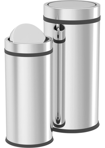 8 Litre Pratik Kapaklı Çöp Kovası, Şık ve Kullanışlı Gri Renkli Ürün