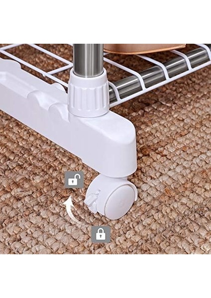 Elbise Askısı, 95-172 cm Ayarlanabilir 2 Ayakkabı Raflı, Paslanmaz Çelik Kaplama Borular, LLR03W fiyatları