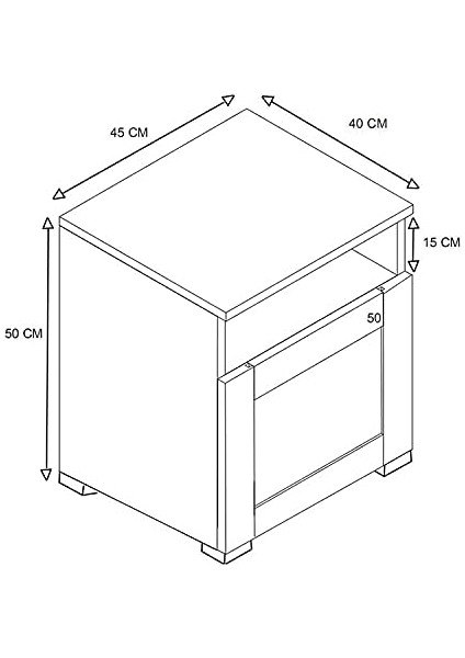 KMD102 Beyaz 1 Çekmeceli Komodin fiyatları