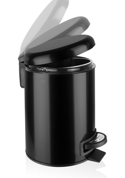 3 Lt Siyah Çöp Kovası, Yavaş Kapanma Özellikli, Pratik ve Şık Tasarım