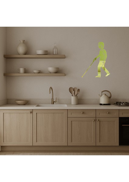 Beyaz Bastonlu Figür Dekoratif Altın Aynalı Tablo - MRS3133-8525 modelleri