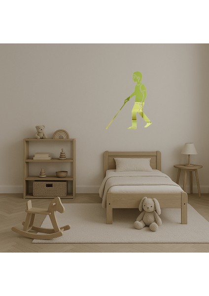 Beyaz Bastonlu Figür Dekoratif Altın Aynalı Tablo - MRS3133-8525 fırsatları