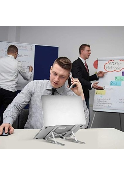 N29-3-GÜMÜŞ Katlanır Aluminyum Macbook Laptop Bilgisayar Standı fiyatları