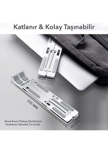 N29-3-GÜMÜŞ Katlanır Aluminyum Macbook Laptop Bilgisayar Standı modelleri