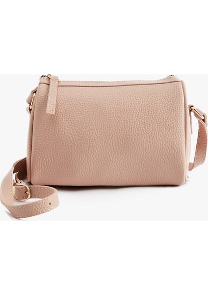 Fermuarlı Suni Deri Askılı Çapraz Çanta