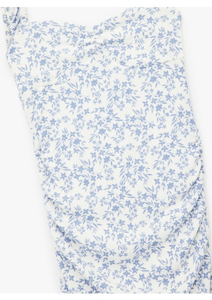 Kalp Yaka Kısa Kollu Sırt Detaylı Çiçekli Yırtmaçlı Slim Fit Maxi Elbise modelleri