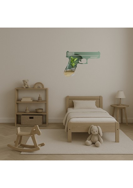 Dekoratif Polis Tabancası Aynalı Tablo - MRS5523-8839 fırsatları