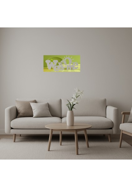 Güneş Motifli Hoş Geldiniz Dekorasyon Altın Aynalı Tablosu - MRS9203-5481
