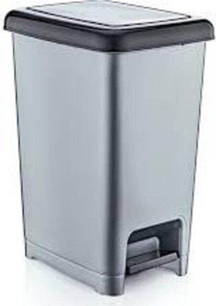 Şık 25 Lt Slim Pedallı Çöp Kovası Gri, Pratik ve Kullanışlı Tasarım