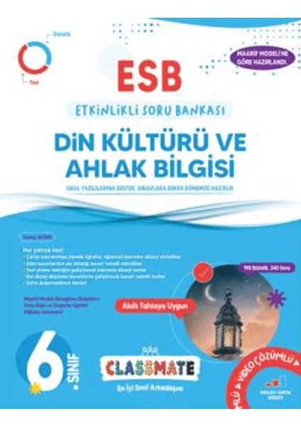 6. Sınıf Classmate Din Kültürü ve Ahlak Bilgisi Etkinlikli Soru Bankası