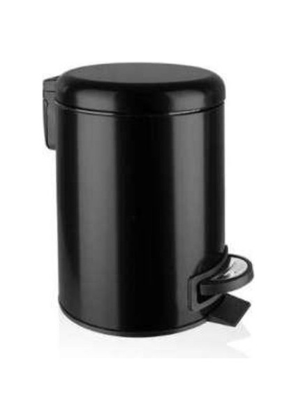 Siyah Metal Pedallı Ofis ve Banyo Çöp Kovası, 3 Litre Iç Kovalı