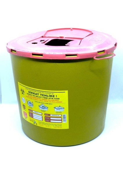 10 Lt Kesici ve Delici Tıbbi Enfekte Atık Kutusu, 5'li Set, Sarı Renk modelleri