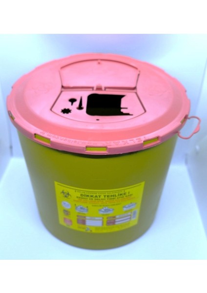 10 Lt Kesici ve Delici Tıbbi Enfekte Atık Kutusu, 5'li Set, Sarı Renk indirimleri