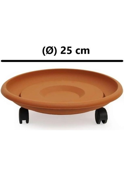 So- Tekerlekli Saksı Tabağı Kiremit 3 Boy fiyatları