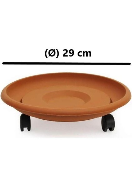 So- Tekerlekli Saksı Tabağı Kiremit 3 Boy modelleri