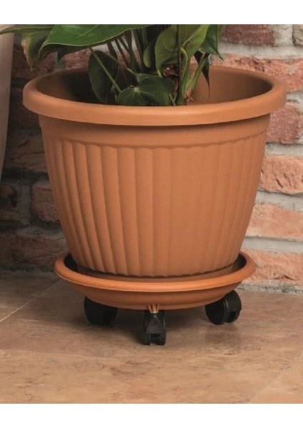 So- Tekerlekli Saksı Tabağı Kiremit 3 Boy indirimleri