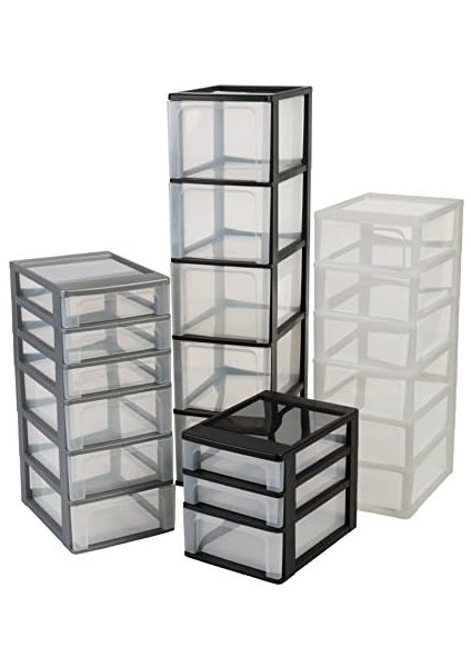 Ohyama Chest OCH-2005 Çekmeceli Konteyner/çekmeceli Dolap, Plastik, Siyah/şeffaf, 35,5 x 26 x 61 cm fiyatları