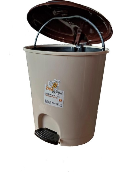 7 Litre Krem Pedallı Açılır Kapaklı Çöp Kutusu, 22X24X26 cm fiyatları