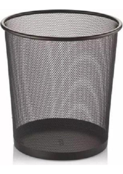 2001 Galvaniz Ofis Tipi Fileli Çöp Kovası Siyah, Şık ve Dayanıklı Atık Kutusu