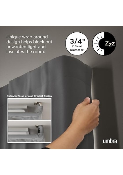 Alacakaranlık Perde Çubuğu Seti - Sarılı Tasarım Karartma Veya Oda Karartma Panelleri Için Ideal, 70-200 Cm, Nikel fiyatları