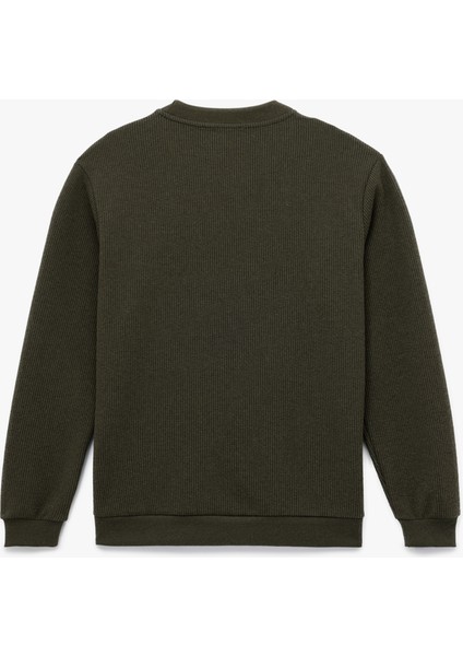 Dokulu Uzun Kollu Basic Bisiklet Yaka Sweatshirt fiyatları