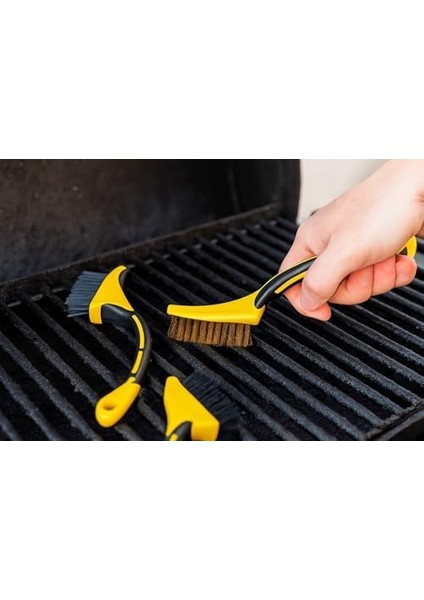 3'lü Mini Tel Fırça Seti - Paslanmaz Çelik, Pirinç (Bakır) ve Naylon Kıllı Temizlik Fırçaları | Ocak, Musluk, Lavabo, Mutfak Köşe ve Dar Alan Temizliği Için Ideal modelleri