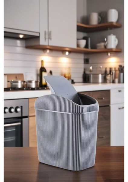 6 Lt Gri Çok Amaçlı Çöp Kovası, Mutfak, Banyo, Ofis Için Şık ve Kullanışlı fiyatları