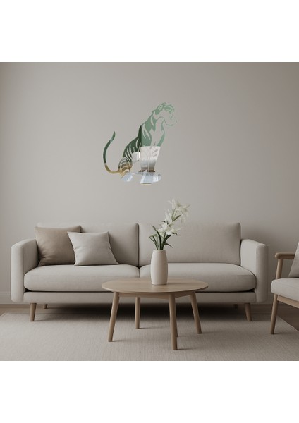 Shere Khan Kaplan Tasarımı Iç Mekan Dekoratif Aynalı Tablo - MRS6625-7787