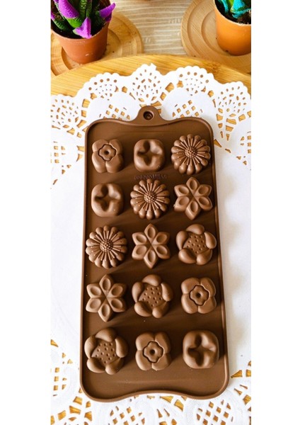 Kar ve Çiçek Temalı Silikon Kalıp, Çikolata, Jöle ve Dondurma Yapımı Için Ideal