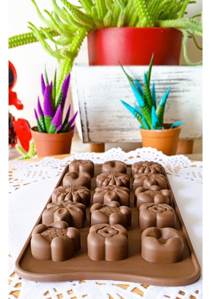 Kar ve Çiçek Temalı Silikon Kalıp, Çikolata, Jöle ve Dondurma Yapımı Için Ideal modelleri