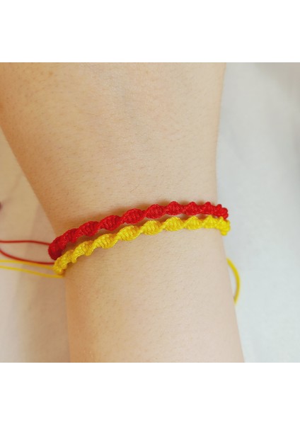 Galatasaray Sarı Kırmızı Makrome Örgü Taraftar Bileklik, El Yapımı Sarı Kırmızı Galatasaray Makrome Bileklik, Gs Renkli Makrome Örgü 2'li Bileklik, Unisex Taraftar Makrome Bileklik fiyatları