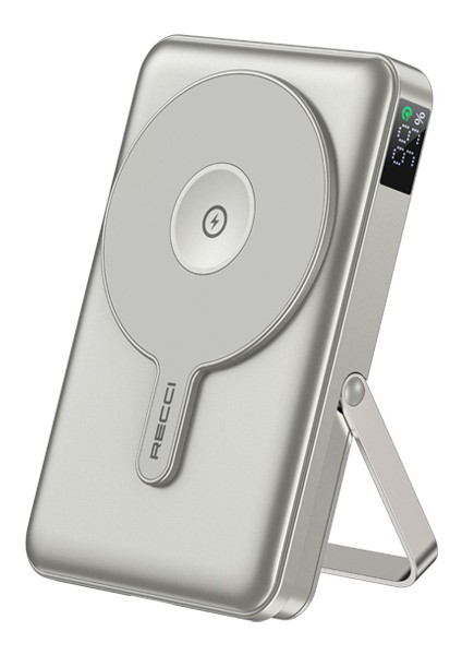 Galaxy Serisi Dijital LED Göstergeli Kablosuz Şarj Özellikli Type-C ve Lightning Kablolu Powerbank 20W 10.000MAH