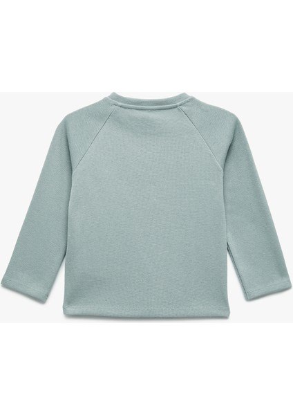 Düğmeli Uzun Kollu Bisiklet Yaka Sweatshirt fiyatları