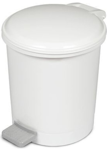 Şık 1.5l Pedallı Mini Çöp Kovası, Beyaz, Pratik ve Modern Tasarım