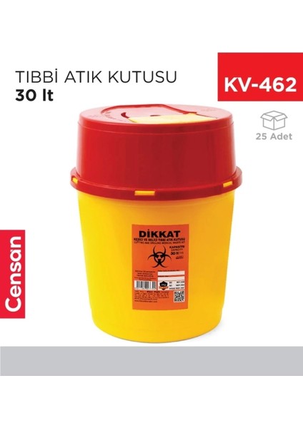30 Lt Çok Renkli Tıbbi Atık Kutusu, Güvenli ve Pratik Çözüm
