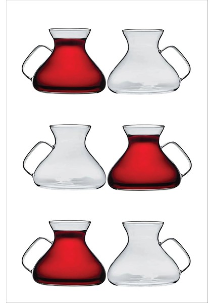 6'lı Borosilikat Cam Çay Bardağı Seti 200 Ml, Beyaz fırsatları