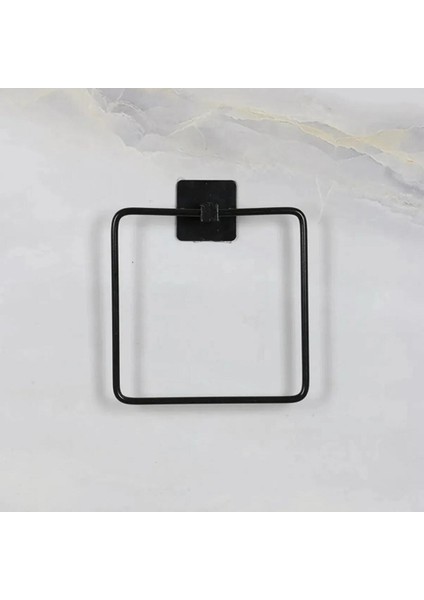 Omb Store Kendiliğinden Yapışkanlı Siyah Paslanmaz Metal Kare Havluluk fırsatları