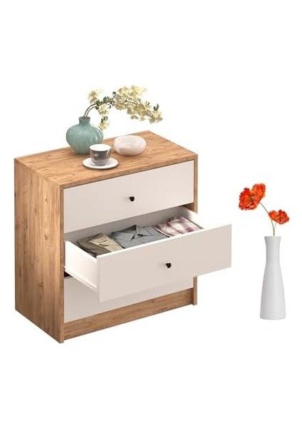 SFR103 Ceviz-Beyaz 3 Çekmeceli Şifonyer fiyatları