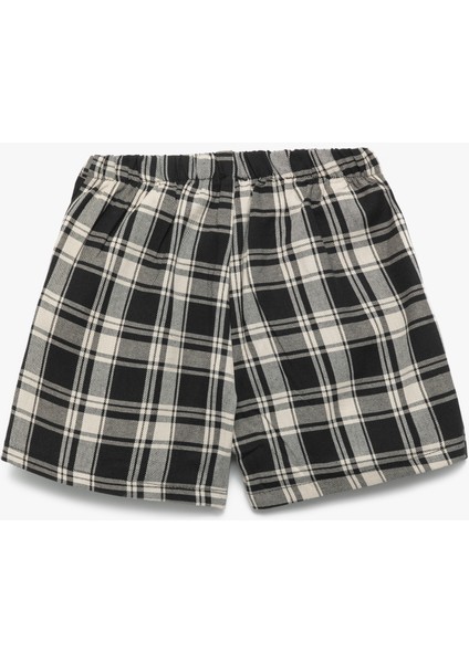 Pamuklu Metal Tokalı Ekoseli Şort Etek fiyatları