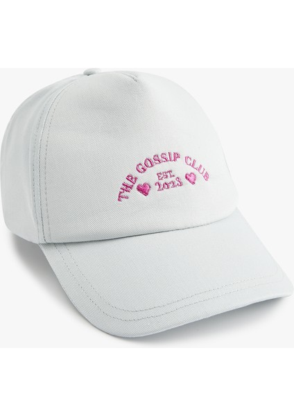 Işlemeli Pamuklu Kep Şapka