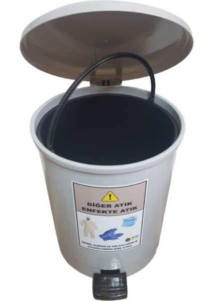 Gri Tek Kullanımlık Maske ve Eldiven Atık Kovası 25 Litre fiyatları