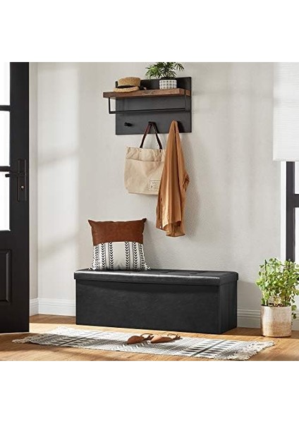 Tabure, 120 Litre, Saklama Kutusu, Ayak Taburesi, Katlanabilir, 300 kg Taşıma Kapasitesi, Suni Deri Kılıf, Dolgulu, Siyah, LSF701 fiyatları