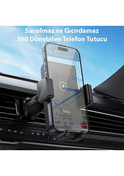 Hoco HW21 Klima Havalandırma Bölmesi Wireless Kablosuz Şarj Araç Telefon Tutucu- - MRS3382-2842 modelleri
