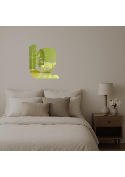 El Kaaldıran Erkek Çocuk Emoji Dekoratif Altın Aynalı Tablo - MRS5376-5248 fiyatları