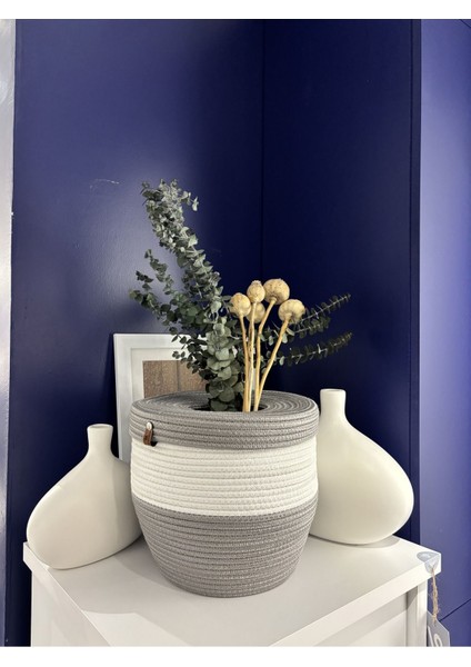 Jüt Hasır Görünümlü Çöp Kovası, Dekoratif Sepet, Ofis ve Ev Kullanımı fiyatları