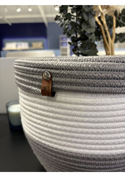 Jüt Hasır Görünümlü Çöp Kovası, Dekoratif Sepet, Ofis ve Ev Kullanımı modelleri