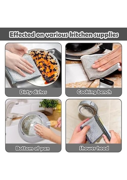 5 Adet Tel Temizlik Bezi - 20X20 cm Paslanmaz Metal Tel Temizlik Süngeri - Islak ve Kuru Kullanıma Uygun, Çizmeden Temizleyen - Tencere, Tepsi, Fırın, Lavabo Temizliği Için modelleri