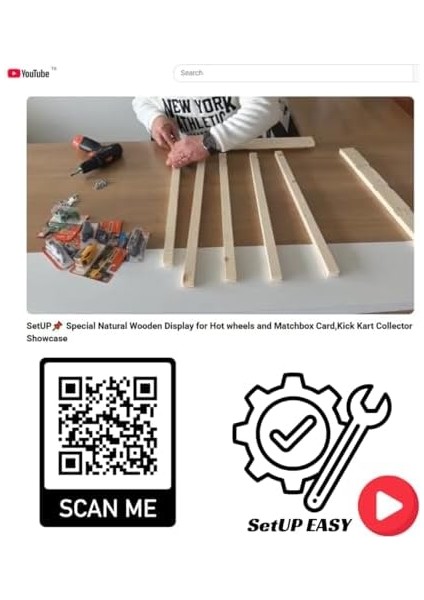 Kart Rafı, Doğal Ahşap Regular Kart Sergileme Vitrini, Kutusunda Card Oyuncak Araba Rafı modelleri